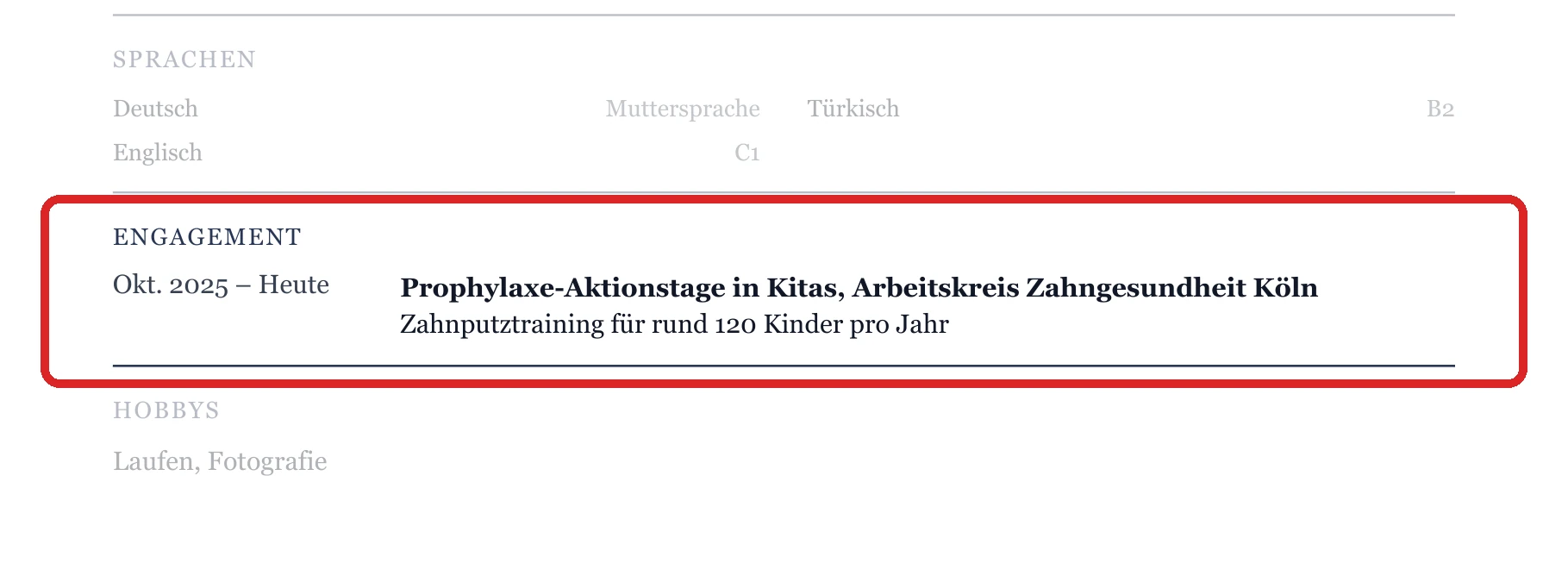 Engagement im Muster – Muster Vorbereitungsassistent*in