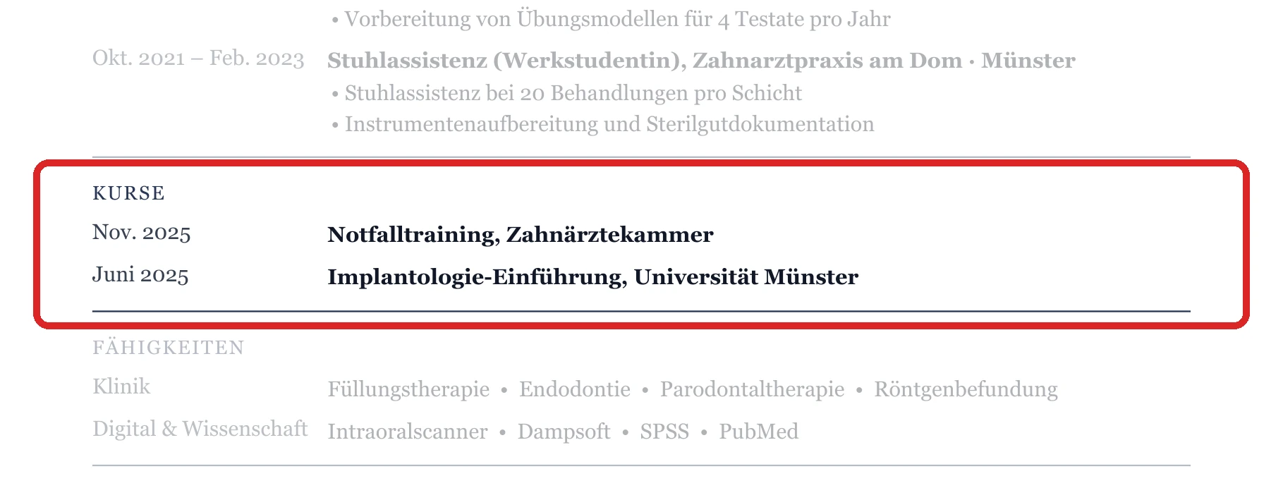 Fortbildungen im Muster – Muster Studium, Examen & Berufseinstieg