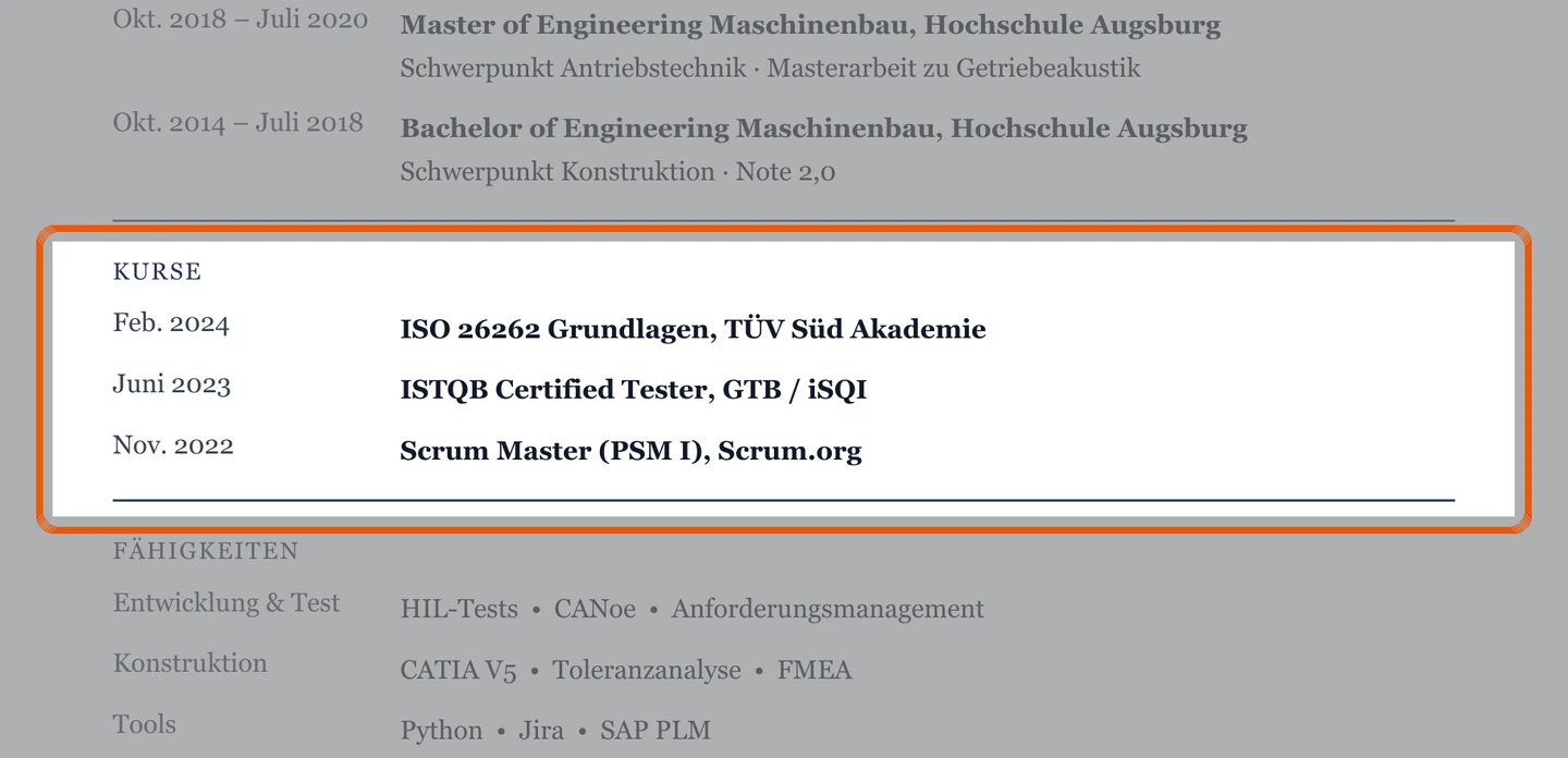 Weiterbildungen und Scheine im Muster – Muster IT & Ingenieurwesen